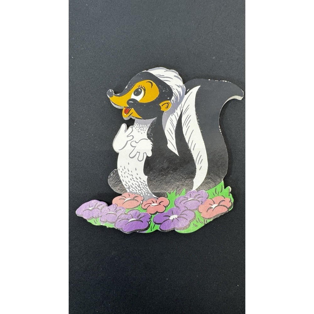 Vintage Chipboard Disney Bambi Flower‎ The Skunk  Wall Art 1960's